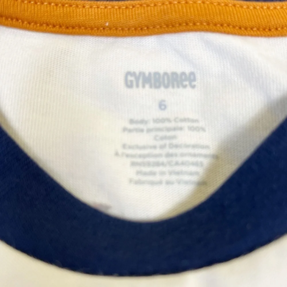 Lot of 2 Gymboree Boys 6 Embroidered Raglan Shirts Long Sleeve Pilot Dog Bear